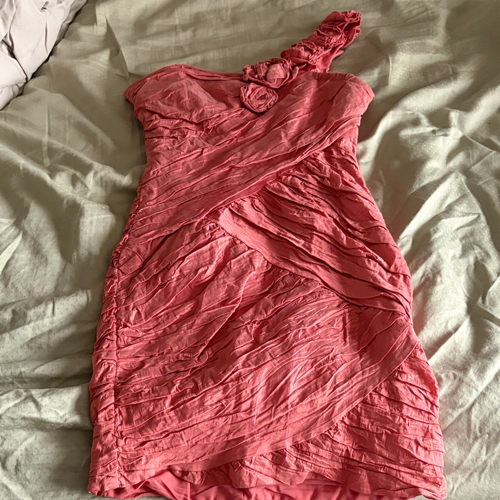 Bcbg Coral Floral One-Shoulder Dress - 2